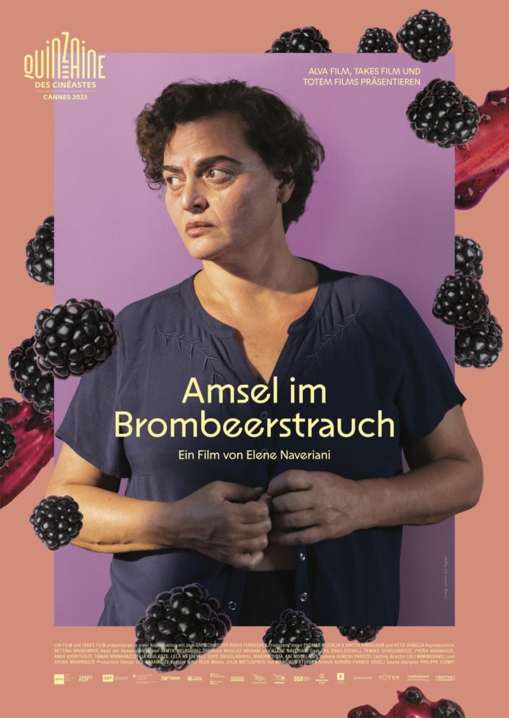 Kinoplakat: Amseln im Brombeerstrauch